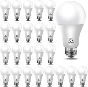 24-Pack A19 LED Light Bulb, 60 Watt Equivalent, Daylight 5000K, E26 Medium Base, - Picture 1 of 6
