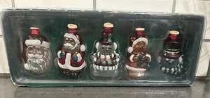 Vintage Kurt Adler Old World Christmas Glass Santa String Light Covers Set of 5 - Picture 1 of 10