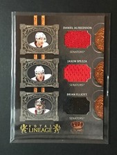2010-11 Crown Royale Lineage Triple Jersey #ASE Elliott Alfredsson Spezza /100