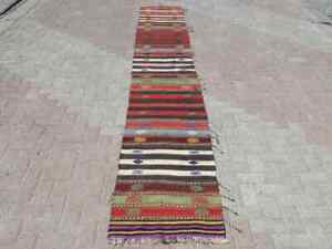 Runner Rug, Vintage Turkish kilim, large kilim rug, Teppich Kelim,