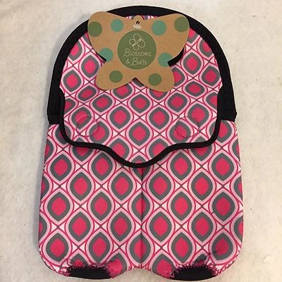 Bolsa de neopreno infantil doble biberón estampado geométrico rosa/gris flores y cogollos Foto 1 de 4