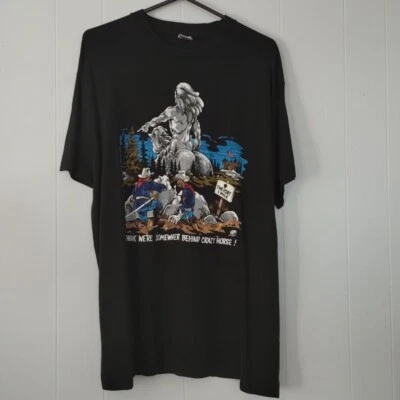 XL Vtg Crazy Horse T-shirt 90s Horse Biker Bar Tee 1995 fruit loom - Image 1 of 4