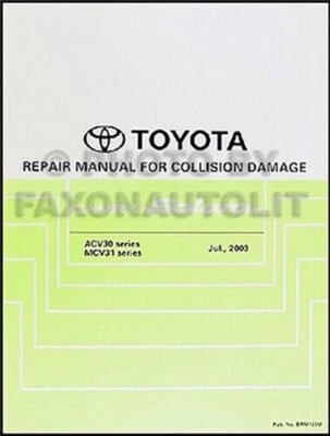 Toyota Solara Coupe Corpo Manuale 2004 2005 2006 2007 2008 Urto Riparazione Shop - Immagine 1 di 2