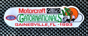 NHRA MOTORCRAFT GATORNATIONALS GAINESVILLE, FL. 1993 SEW ON PATCH 7 x 1 3/4" NOS - Picture 1 of 2
