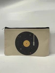 Unisex Make up Case Bag Portable Zippered Toiletry Music Themed NEW! - Picture 1 of 3