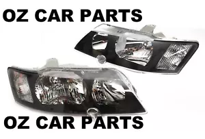 VY SS SV8 HEADLIGHTS VY SS HEAD LAMP BLACK HOLDEN COMMODORE PAIR NEW - Picture 1 of 2
