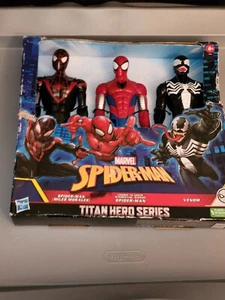 Marvel Titan Hero Series 3 Pack: Venom, Spider-Man & Miles Morales NIB - Picture 1 of 5