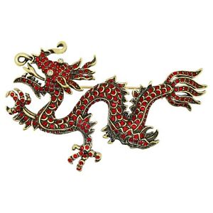 HEIDI DAUS Shimmering Dragon Crystal Dragon Pin Siam Beautiful Asian Pc!!!!