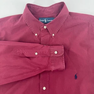 Ralph Lauren Men's XLT Burgundy Red Long Sleeve Button Down Shirt Classic Fit - Picture 1 of 9