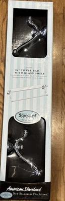 Toallero American Standard Collection 24" con estante de vidrio - Cromo plateado, NUEVO Foto 1 de 4