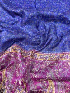 Vintage Silk Saree | Recycled Indian Sari Fabric | Craft Dress Material SS2105 - Picture 1 of 11