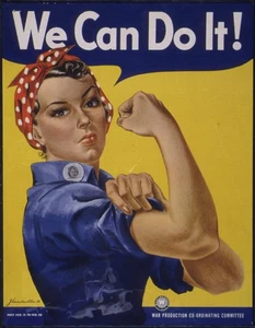 Rosie The Riveter 1943 We Can Do It Vintage Poster Print Retro Style WW2 Art USA - Picture 1 of 4