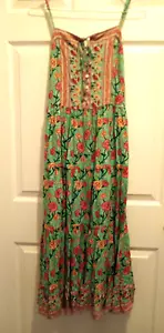 SundayUp Large Sundress Tammy Turquoise Floral Flowy Long Romantic NWT - Picture 1 of 9