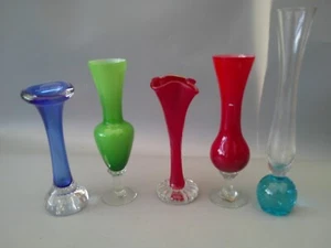 MCM 60's VINTAGE GLASS BUD VASES - Imagen 1 de 5