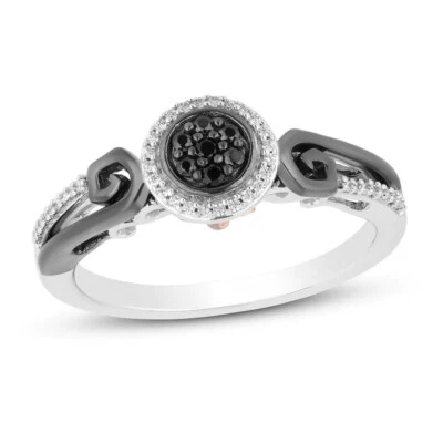 Women's Nightmare Before Christmas Black & White CZ Ring Solid 925 Sterling Silv - Image 1 of 4