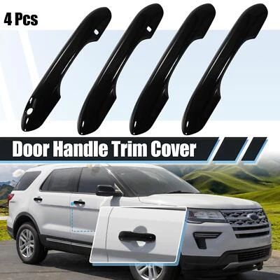 Cubierta de manija de puerta lateral 4 piezas para Ford Explorer 2020-2022 accesorios negro Foto 1 de 4