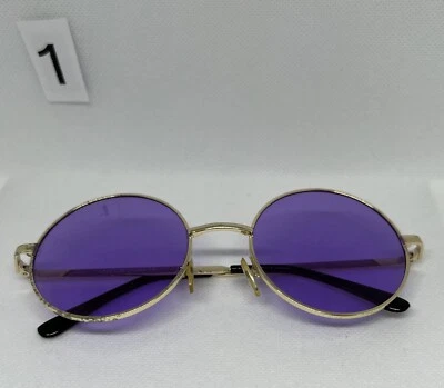 Gafas de sol Len de metal morado sin marca, usadas, arañazos vistos en las fotos Foto 1 de 4