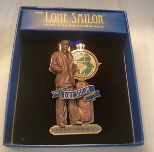 24kt Gold finish Ornament- US Navy memorial THE LONE SAILOR - Picture 1 of 2