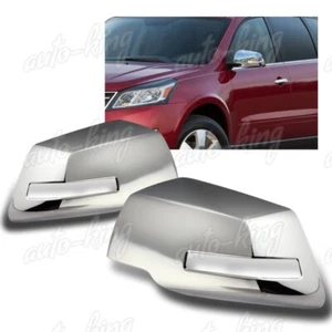 CHROME ABS PLASTIC SIDE VIEW MIRROR COVERS CAP KIT FIT 09-17 CHEVY TRAVERSE - Picture 1 of 3