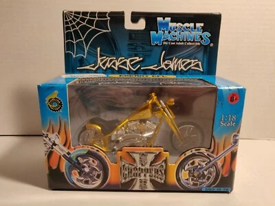 Jesse James Muscle Machines escala 1:18 Die Cast West Coast Choppers Cherry CFL Foto 1 de 4