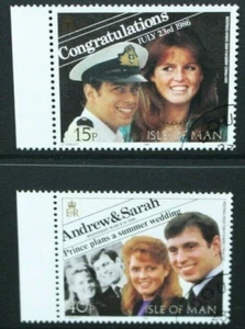 ISLE OF MAN 1986 Royal Wedding: Prince Andrew. Set of 2. Fine USED/CTO SG326/327 - Picture 1 of 1