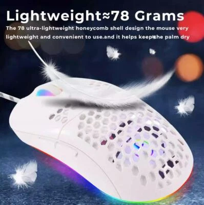 USB Wired Gaming Mouse 2400DPI Adjustable Honeycomb Shell Mice Laptop PC PS4 #6 - Image 1 of 4