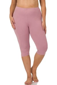 Zenana Premium Cotton Capri Knee Length Leggings (S-3X) - Picture 1 of 70