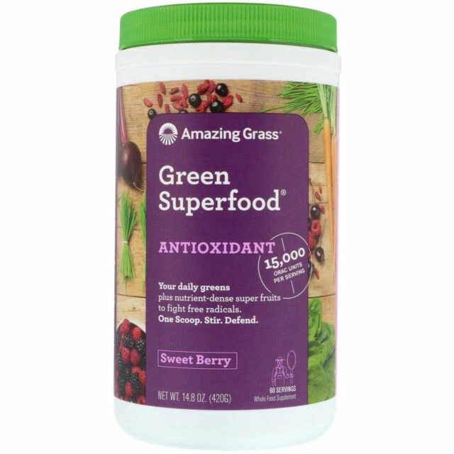 Amazing Grass Green Superfood Antioxidant Organic Powder, SweetBerry - 50 Servings