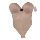 Va Bien 34D Strapless Low Back Slimming Thong Bodysuit Nude Style #1509 NWT