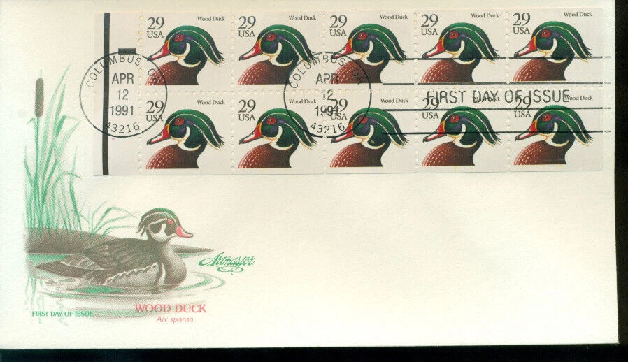 1991 FDC - Scott# 2485a - Wood Duck Bklt Pane - Artmaster Cachet  UA - Image 1 of 1