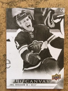 JOEL ERIKSSON EK 2022-23 UD Ser 2 Hky CANVAS Black & White Variant SP #C162 Minn - Picture 1 of 2