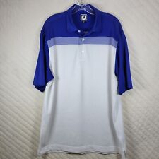 FootJoy FJ Polo Shirt Mens XL Blue White Colorblock Golf Performance Preppy