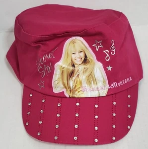 Disney Hannah Montana Cadet Hat Cap Pink Rhinestones Secret Star Miley Cyrus - Picture 1 of 4