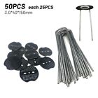 Heavy Duty Galvanised Steel U Shaped Pegs for Camping and Garden 50pcs