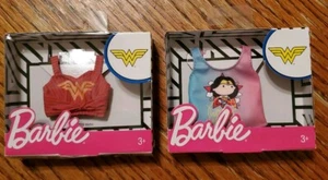 BARBIE & WONDER WOMAN DC Comics 2 bambole canottiera camicia abbigliamento accessori confezioni - Foto 1 di 3