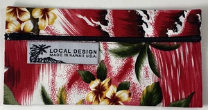 Marsupio con cerniera stampa floreale rosso tropicale e rosso made in Hawaii design locale nuovo - Foto 1 di 6