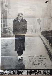 John McEnroe Signed "IT'S JUST A GAME" 1989 Nike Rebel with Cause J Dean Poster - Picture 1 of 17
