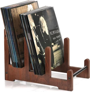 Record Holder 3-Tier Vinyl Storage up to 60Pcs Wood Display Album for Records - Picture 1 of 1