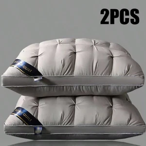 Queen Size Pillow Set of 2 Soft Gel Cushions for All Sleeping Positions-NEW - Picture 1 of 18