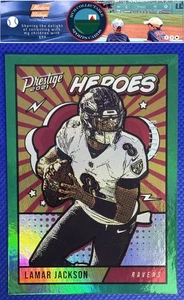 Lamar Jackson 2021 Panini Prestige Heroes Xtra Points Green #/199 #HE-2 Ravens - Picture 1 of 2