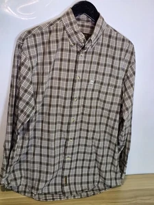 Mens Vintage Timberland Weathergear Shirt Check Green Size S/M 22" Pit 29" Long - Picture 1 of 12