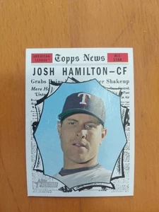 2010 Topps Heritage Topps News All-Star Selection Josh Hamilton #489 Short Print - Picture 1 of 2