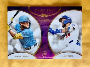 2025 Topps Dynamic Duals Jackson Chourio & Andy Pages Purple SSP #17/99 Card #34 - Bild 1 von 2