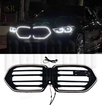 W/LED Glossy Black M style Front Intake Grille Fits BMW X6 G06 X6M F96 2024-2026 - Image 1 of 4