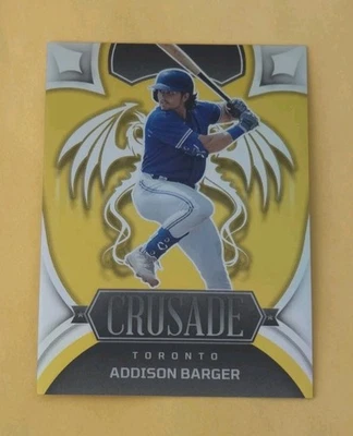 2023 Panini Crusade Gold Prizm /10 Addison Barger #25 SSP PRC - Image 1 of 4