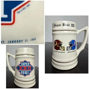 Super Bowl XXII Ceramic Mug Stein Washington Redskins Denver Broncos FREE SHIP - Picture 1 of 6