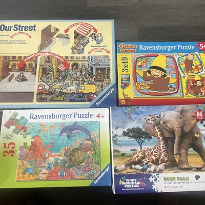 Lote de rompecabezas Ravensburger/White Mountain — 4 rompecabezas, 35 49/53/60 piezas cada uno Foto 1 de 4