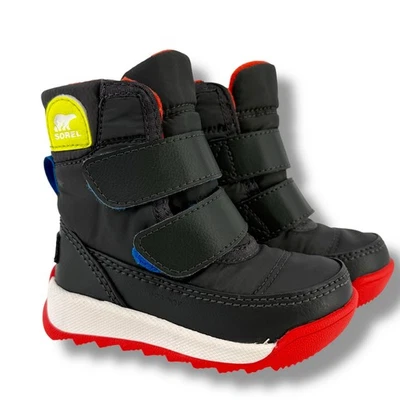 Sorel Whitney II Botas de Nieve Forradas de Vellón Negras Bebé Niño Talla 4 Impermeables Foto 1 de 4