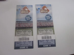 2 2008 COLLEGE WORLD SERIES CWS FULL TICKETS GAME 12 UNC 4 FRESNO STATE 3 ⚾ - Picture 1 of 2
