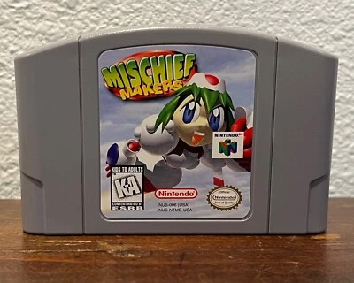 Cartucho Mischief Makers N64 con manual de instrucciones y estuche de plástico Nintendo 64 Foto 1 de 4